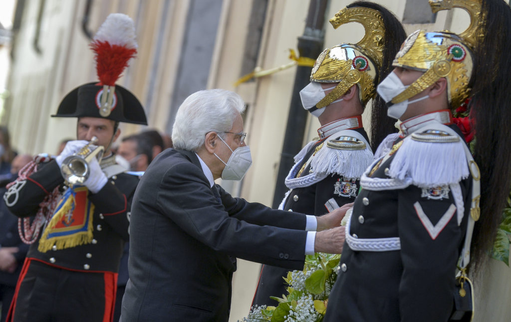 Roma, via Michelangelo Caetani, cerimonia per il 43esimo anniversario del ritrovamento del corpo di Aldo Moro.